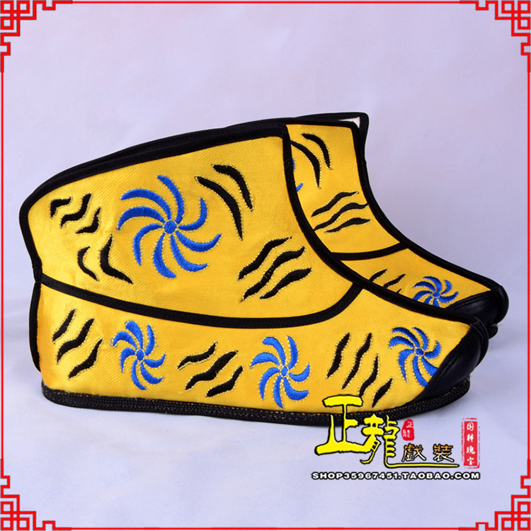 景洪.美猴王靴子虎纹靴金黄快靴 猴鞋