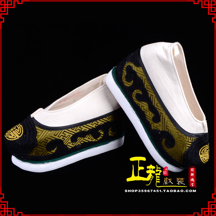 景洪戏鞋方口鞋老生鞋老旦鞋三义斋纸底内高福字履