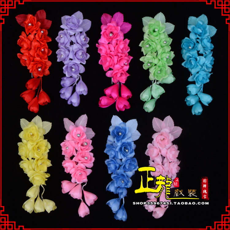 景洪鬓花头饰小花头花 真丝绢花