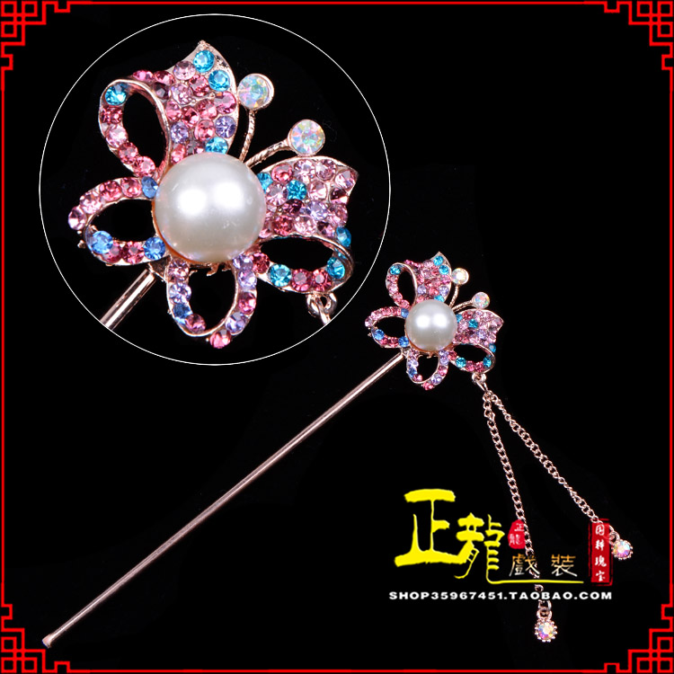 景洪花旦小姐青衣头饰簪子 蝴蝶发簪