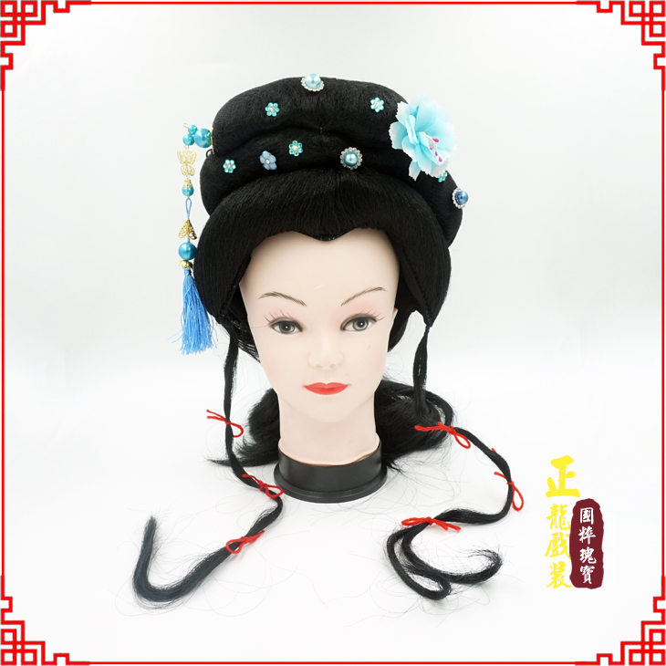 景洪戏剧服装京剧越剧小旦花旦丫鬟假发 小姐头套